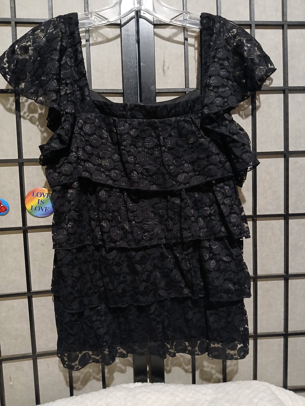 Apt. 9 Black Lace Ruffle Tank Top